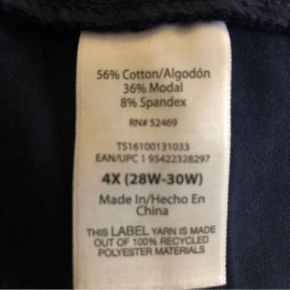 TERRA & SKY Biker Shorts Size 4X 28W-30W Polyester Spandex Navy Blue Womens NWOT - Picture 5 of 6